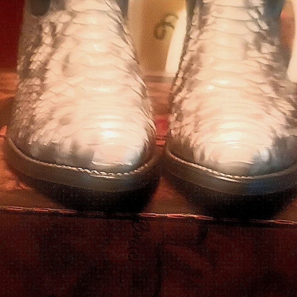 Natural Python and Leather Cowboy Boots